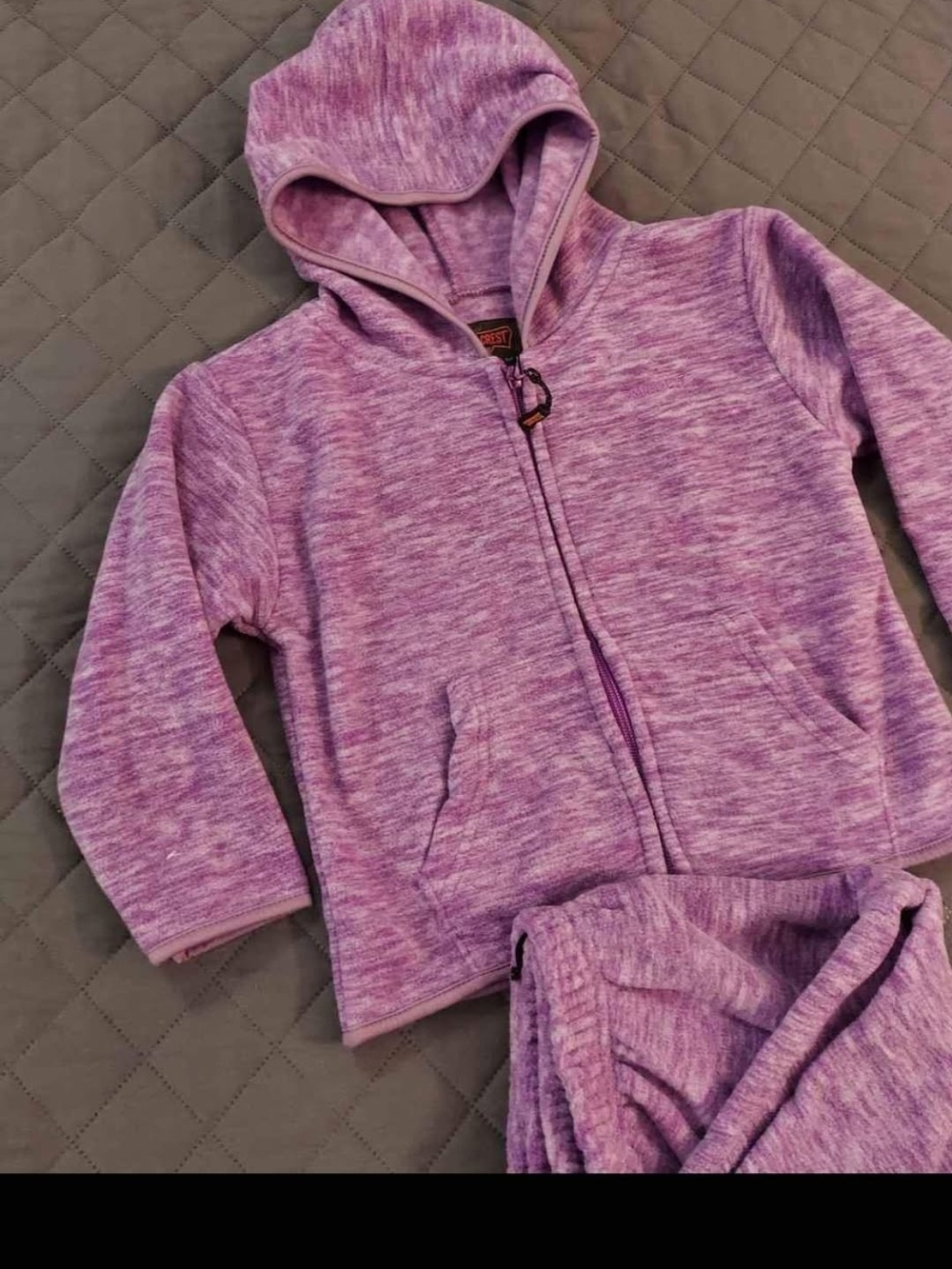 Kids Purple Hooded Zip Jacket Set